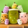 22-70cm Giant Size Bubble Tea Plushies Squishy Milk Tea Boba Pillow Peluche Ice Cream Fruits Juice Drink Bottle Prop Decor Gift 3