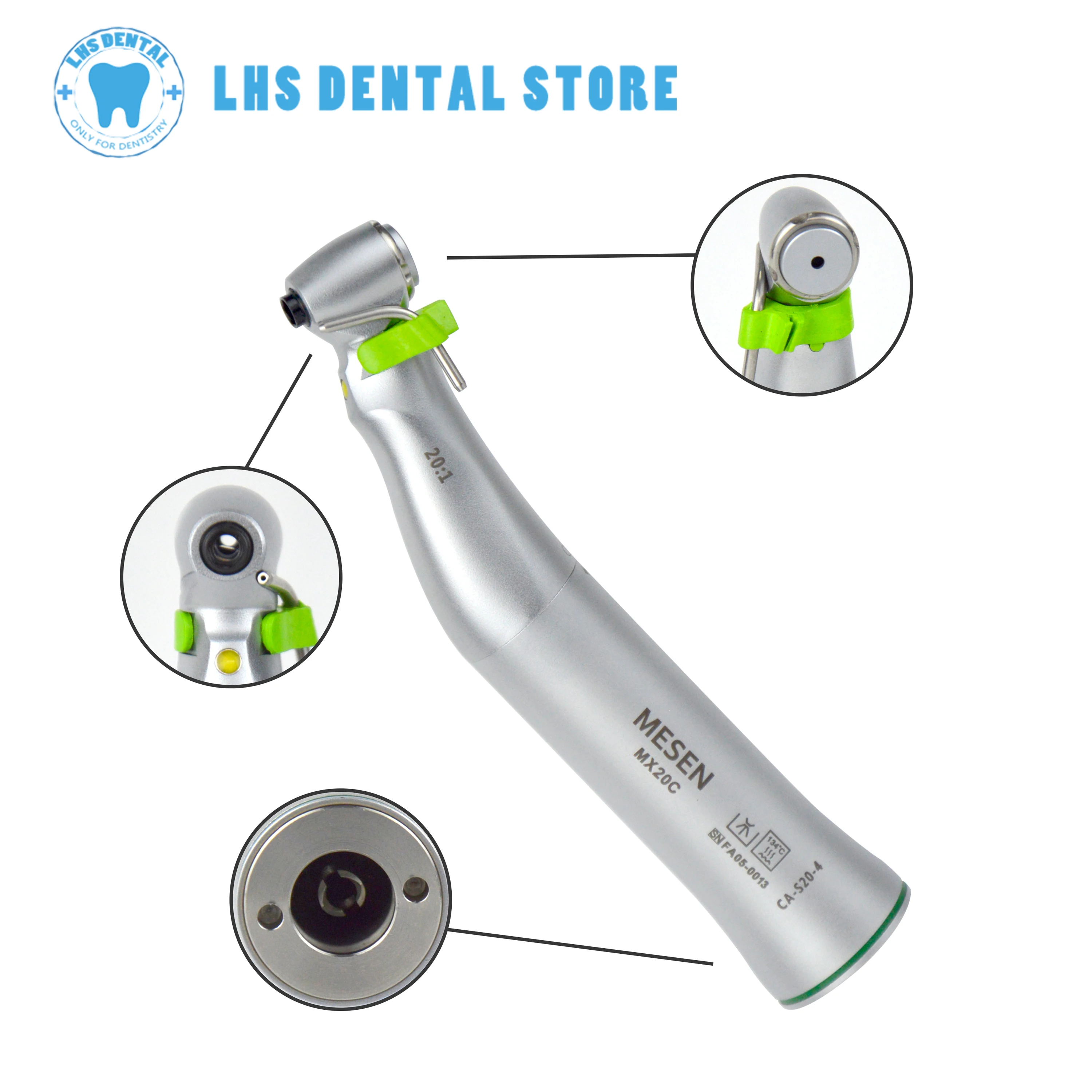 W-75 LG-pieza de mano quirúrgica para odontología, dispositivo de implante Dental 20:1, generador E, LED, contraángulo, herramienta de dentista