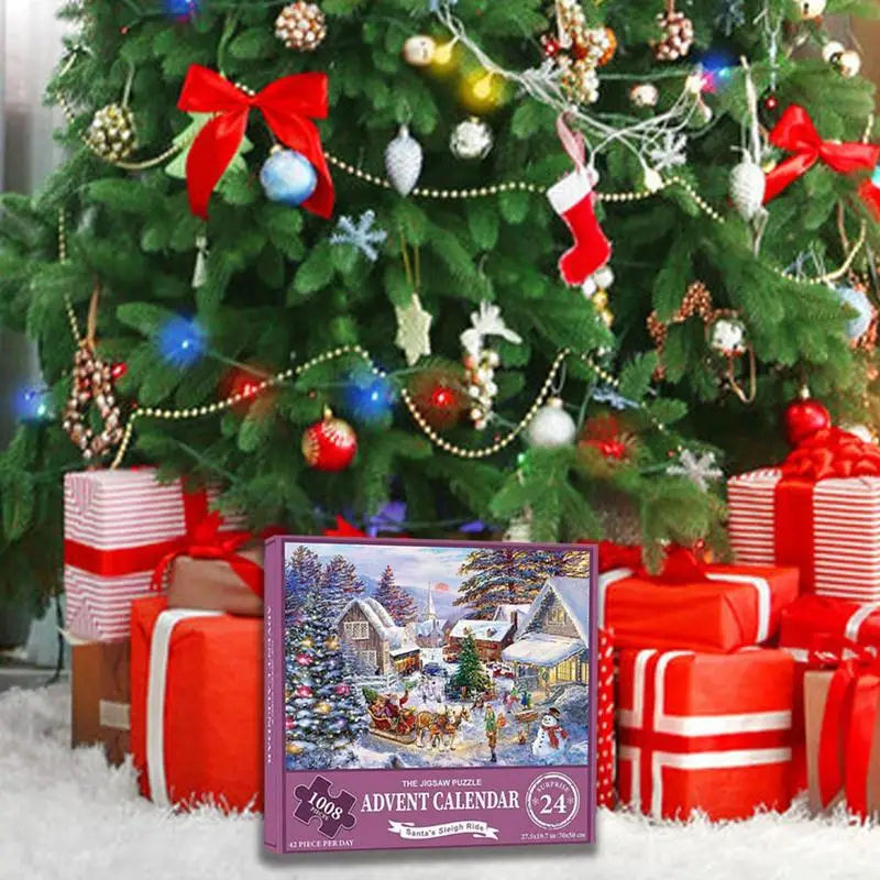 

Advent Calendar 2023 Christmas Puzzles Santa's Party Jigsaw Puzzle 40 Pieces Per Box 1000 Pieces Puzzles for Adults Kids