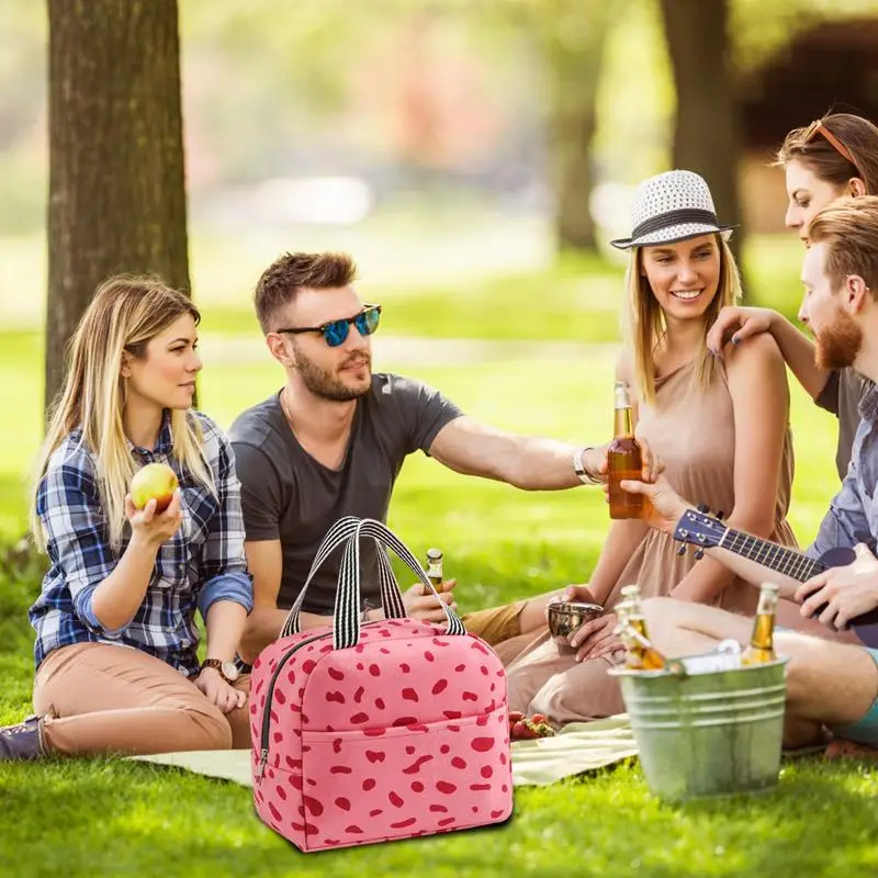 Lunch Box Animal Print Lunch Box Sack Cooler Tote High Capacity Insulated Cooler Bag For Outdoor Picnic School Travel