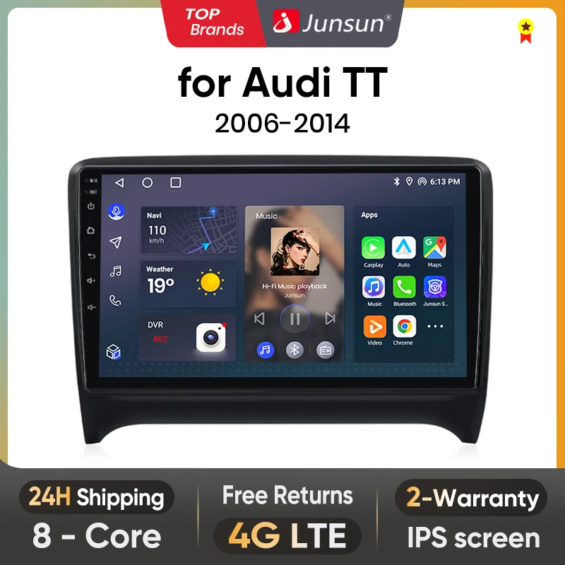 

Автомагнитола Junsun V1 для Audi TT MK2 2006-2014, 4G, GPS
