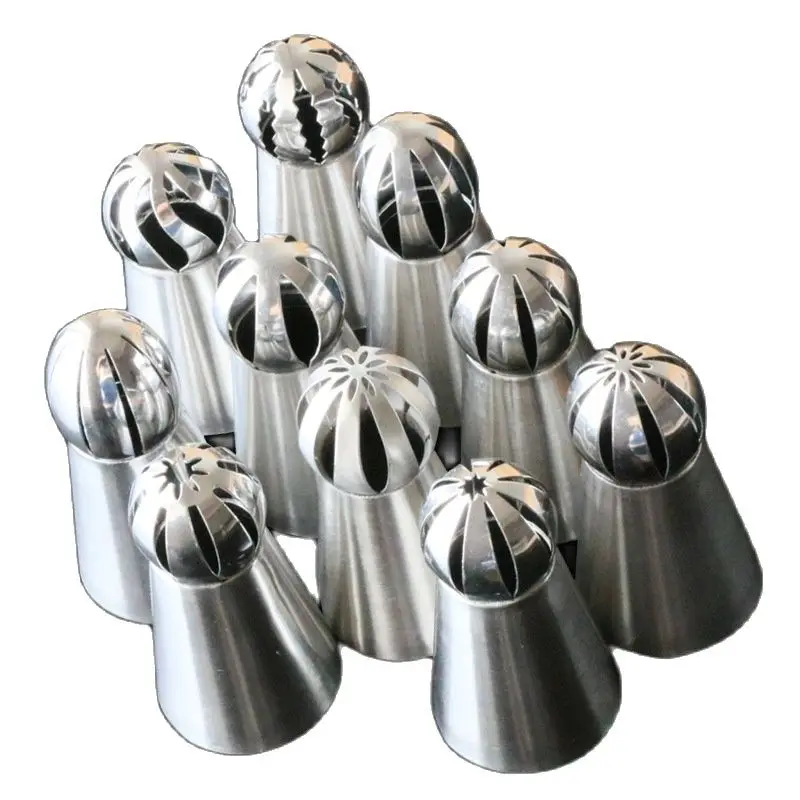 10 PCS Sphere Ball Nozzles Russian Icing Piping Nozzle Tips Pastry Cupcake Tips Pastry Decorating Mouth Tool H737