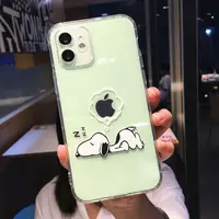 Snoopy Cute Cartoon Transparent Phone Case For iPhone 16 15 13 12 11 Pro Max Xr Xs Max 14 Plus 8 Plus Case Cute Soft Cover Y2k 3