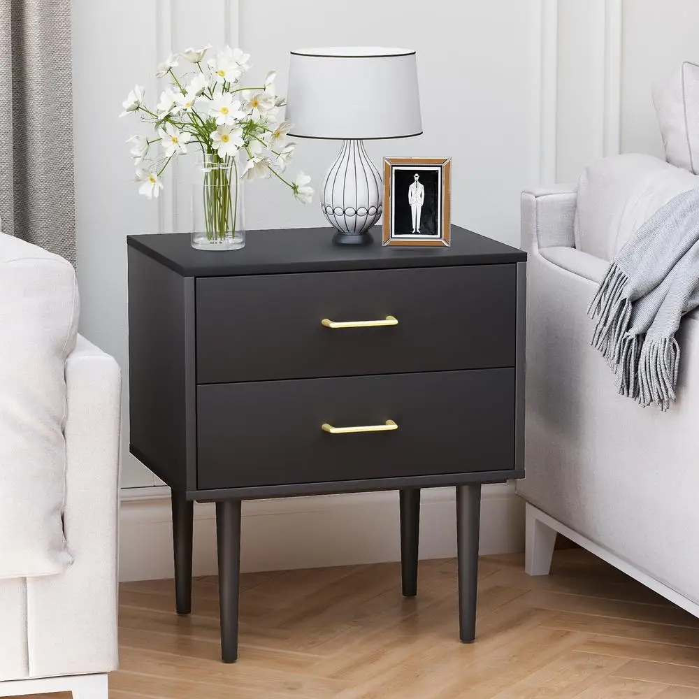 2 Drawer Nightstand Bedside Table Storage Cabinet Modern Design Furniture Bedroom Living Room 6