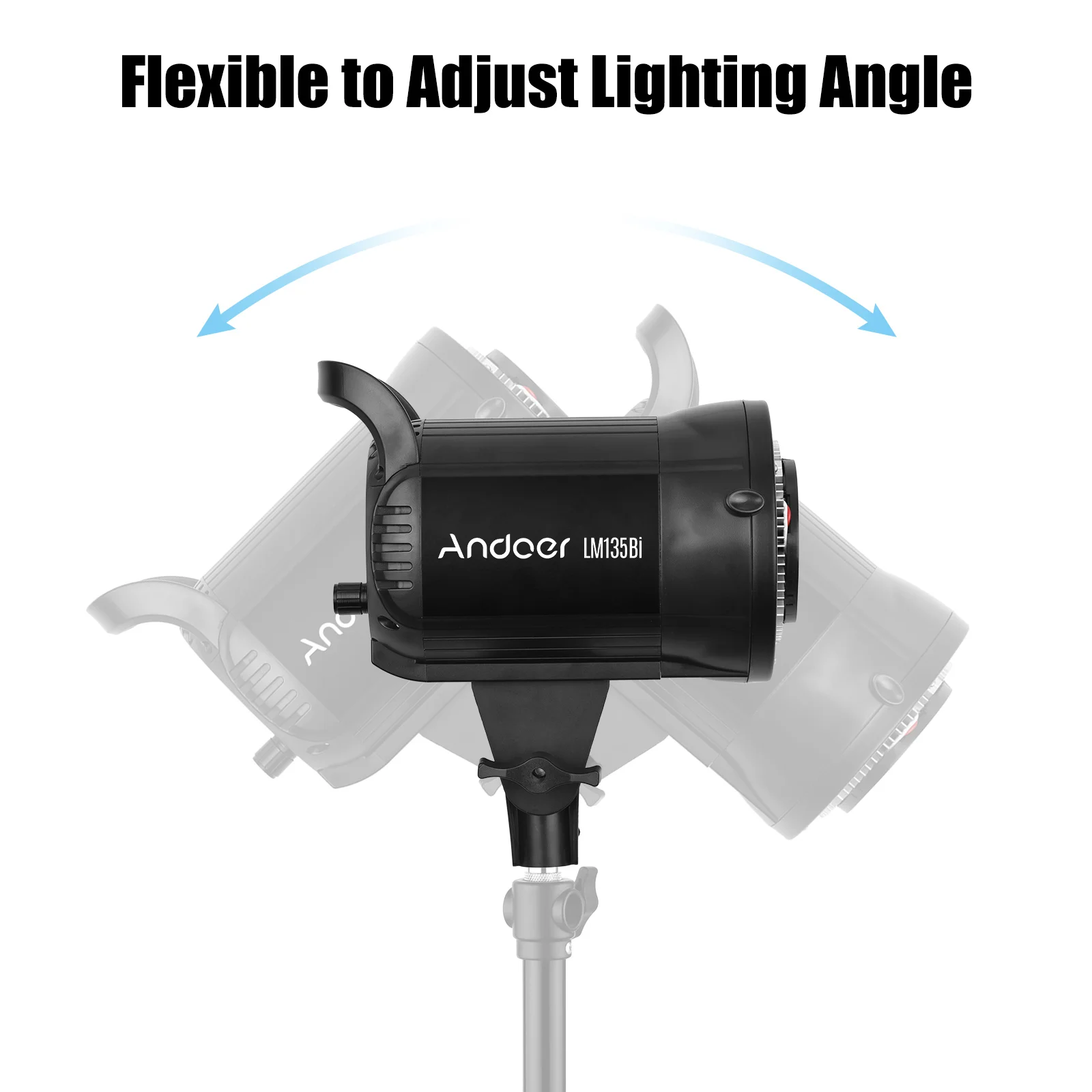 LED Fill Light Andoer LM135Bi 135W Studio Video Light 3000K-5600K Bowens Mount for Product Portrait Wedding Live Streaming