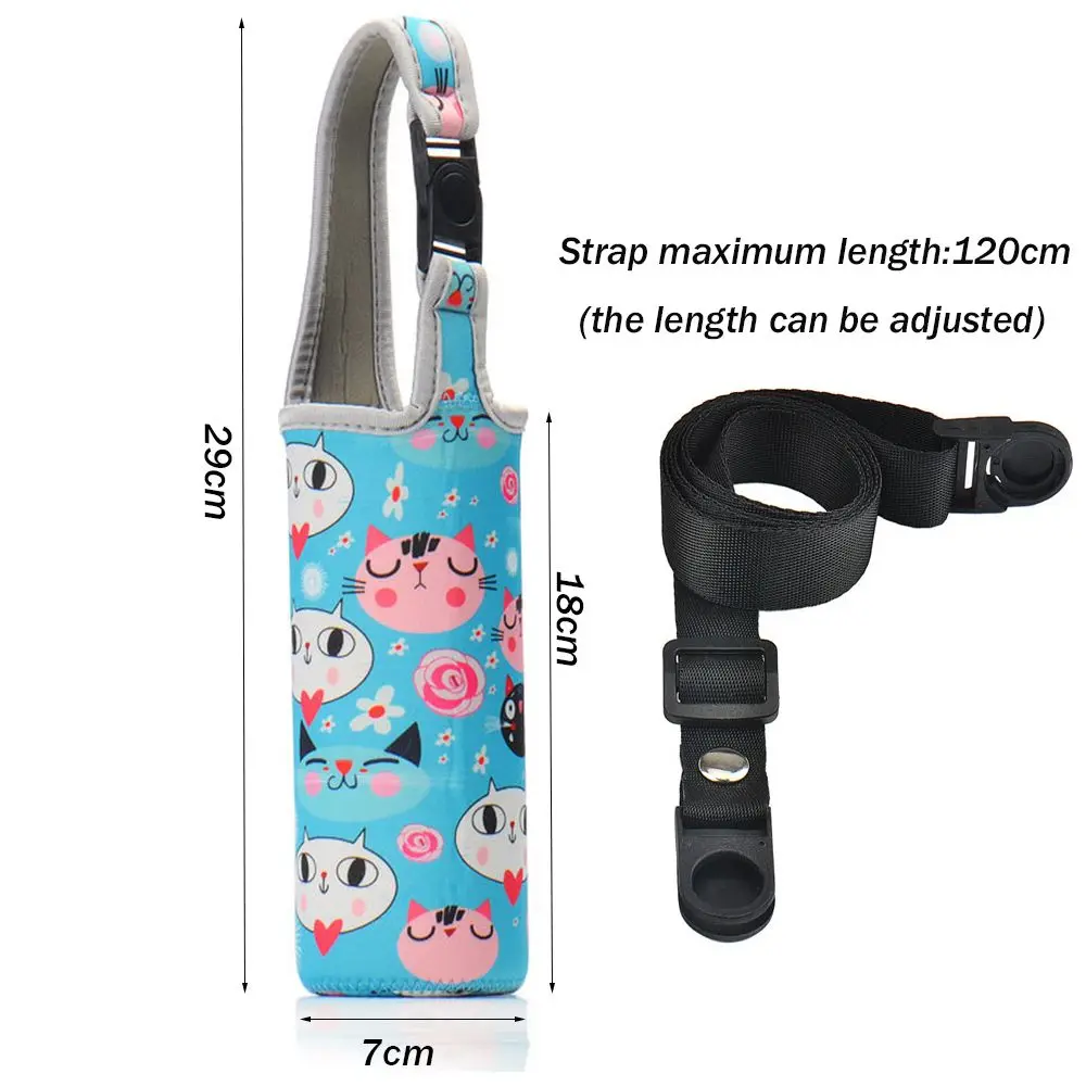 1Pcs Sport Water Bottle Cover Case with Shoulder Strap Portable Vacuum Glass Cup Sleeve Cup Pouch Sport Camping Accessorie