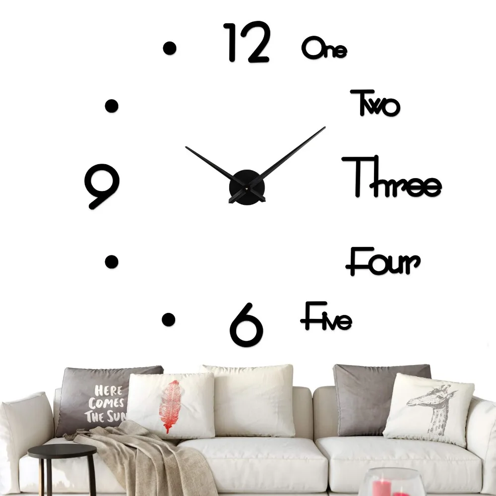 Large 3D Wall Clock Luminous Classic Wall Clocks DIY Digital Clock Wall Watches Stickers Silent Clock for Home Living Room Table