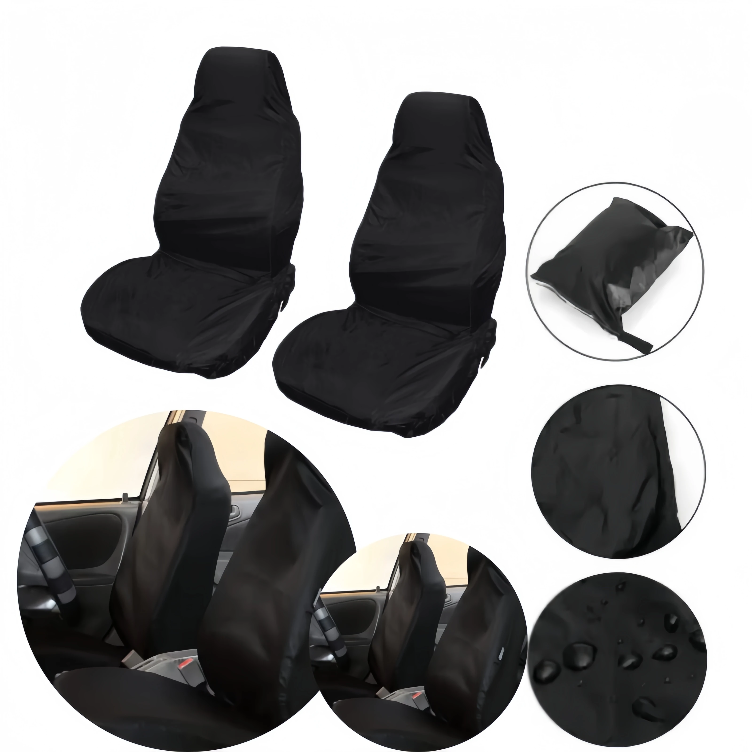 2PCS Heavy Duty Front Seat Protector Cover Universal Waterproof Breathable Car Seat Cover Cushion for Cars Trucks SUVs