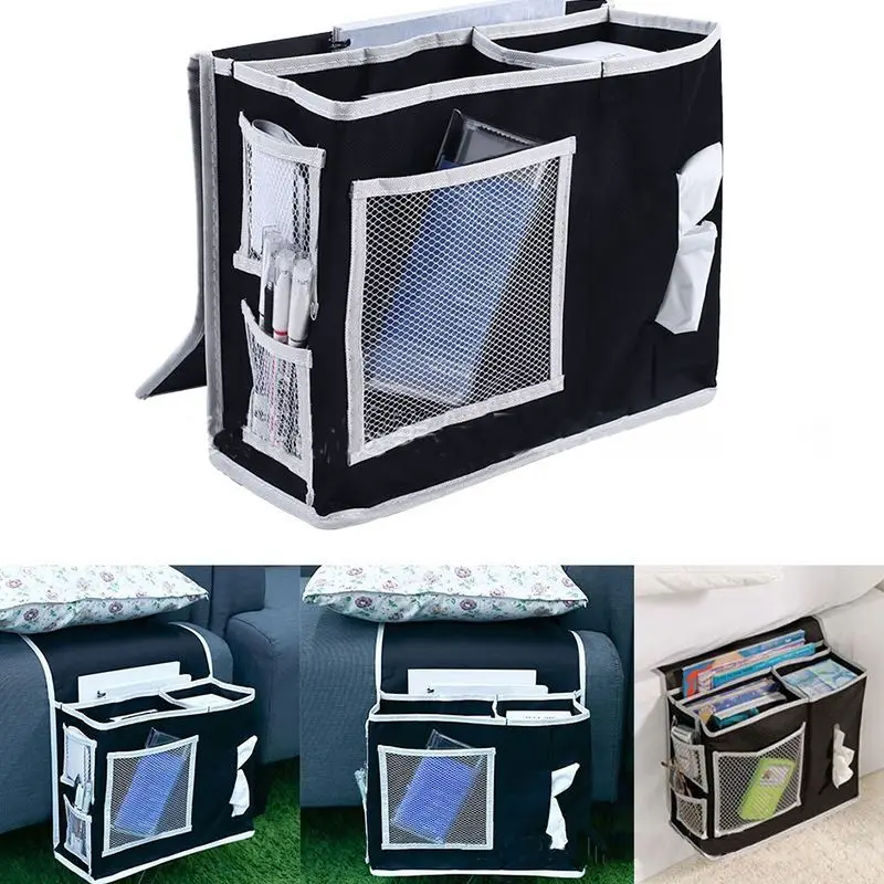 Sofa/Bed Bedside Cloth Storage Bag Magazines/Books/Newspaper/Remote Control/Phone/Tissues Container Holder Mesh Hanging Bags