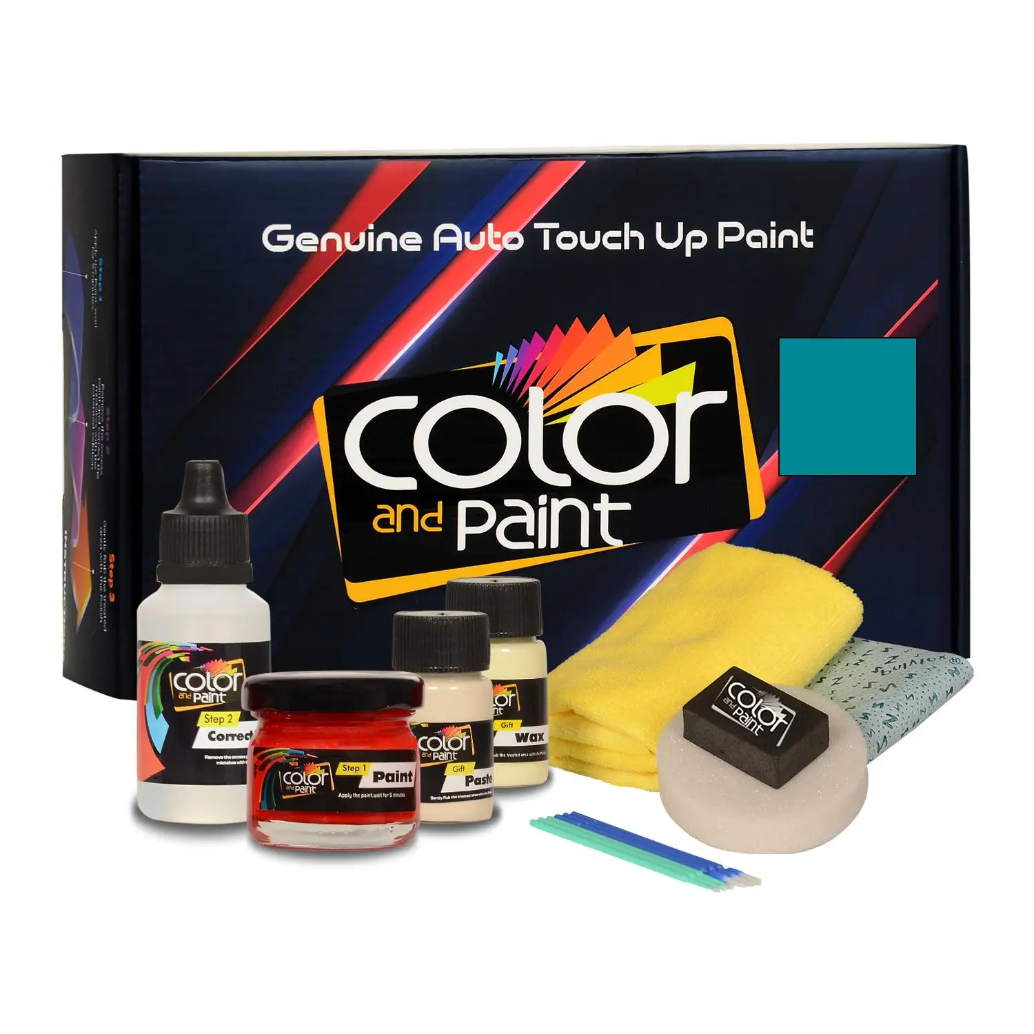 

Color and Paint compatible with Dodge Automotive Touch Up Paint - GLAMOUR TURQUOISE MET - PQ2 - Basic Care