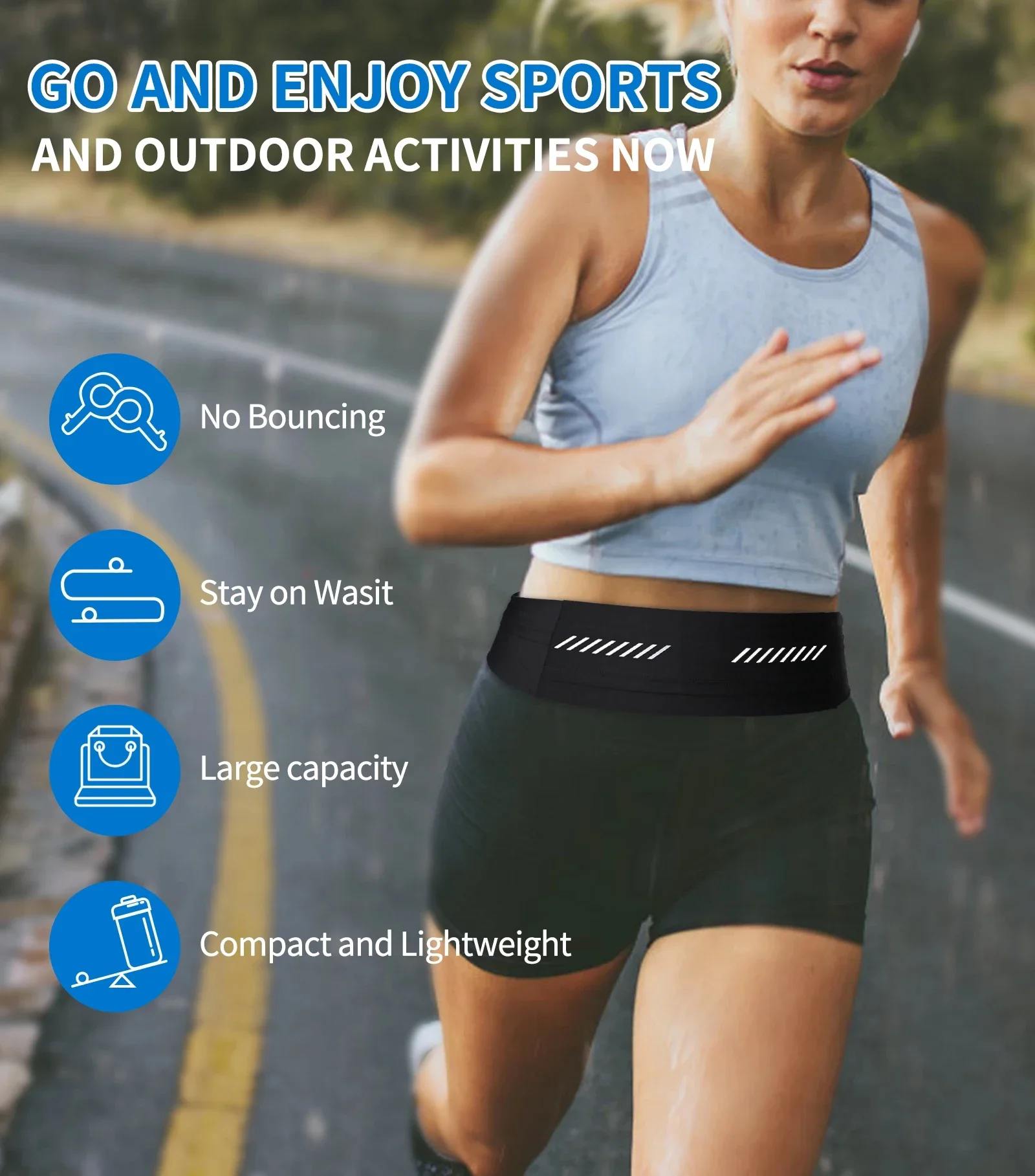 Outdoor Sports Running Waist Pouch For iPhone 15 14 13 12 11 Pro Max AirPods Pro 3 Ultra-thin GYM Waist Pack Bag running waist pouch
