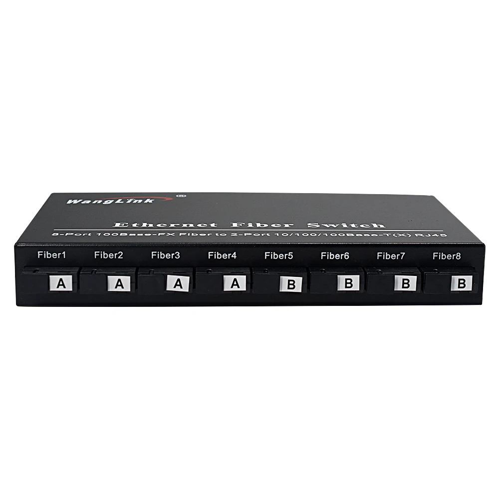 Wanglink Ethernet Fiber Switch 8-Port 100Base-FX Fiber to 2-Port 10/100/1000Base-T(X) RJ45 Ethernet Optical Fiber Switch