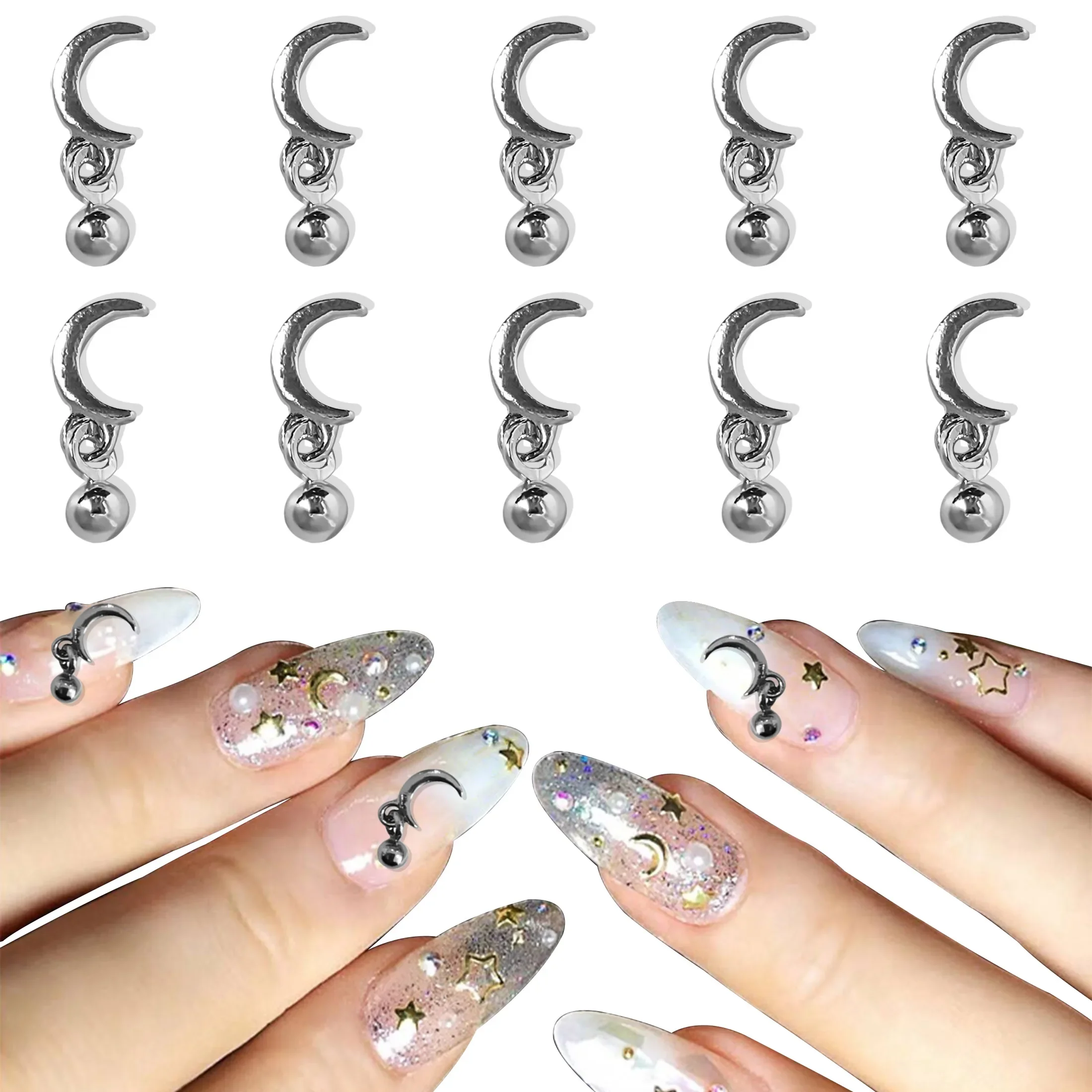 

Подвеска из сплава в виде шара, Луны, подвески для ногтей, детали «сделай сам», аксессуары для аксессуаров