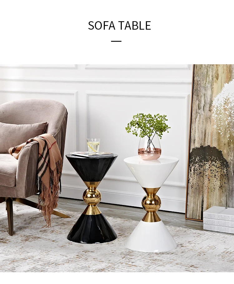 Description Picture 5 of itemluxury side table black console table Nordic Contemporary corner coffee table