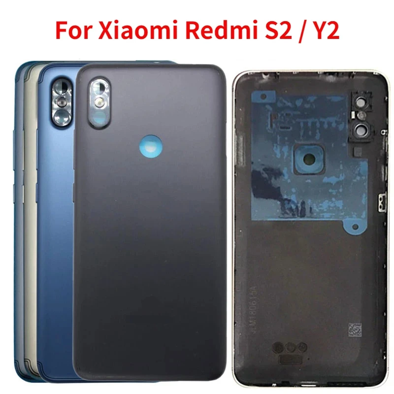 Original For Xiaomi Redmi S2 Rear Back Battery Cover Door for Redmi Y2 Housing Case with Camera Flash Lens Spare Parts