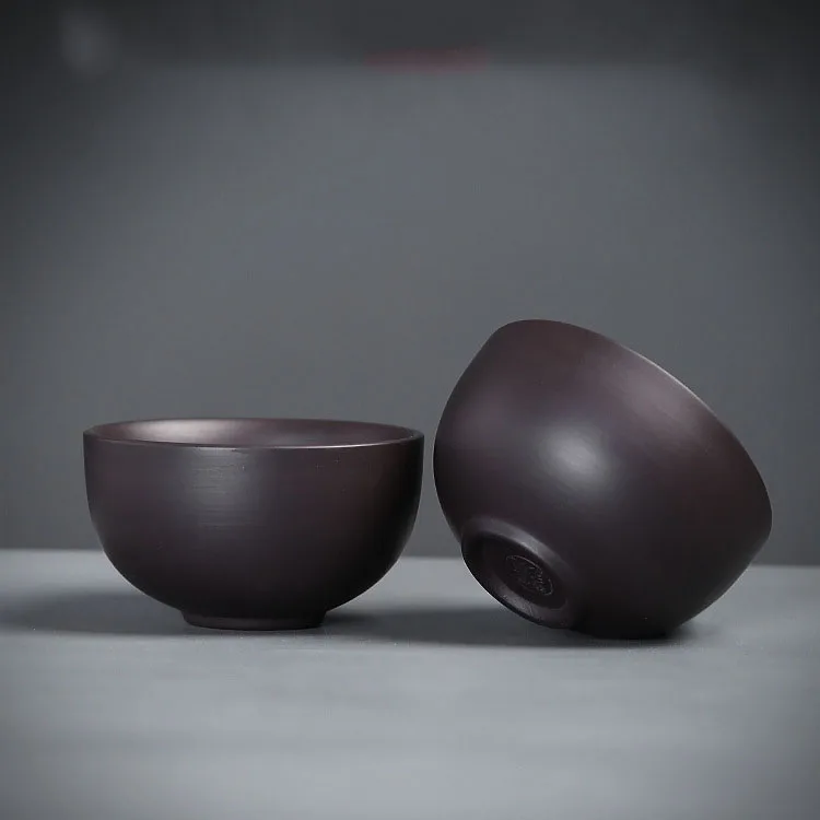 Purple Clay Tea Cups Ceramic Portable Teapot Set Outdoor Travel Zisha Tea Cups Ceremony Teacup Fine Gift Kung Fu Teaware Set