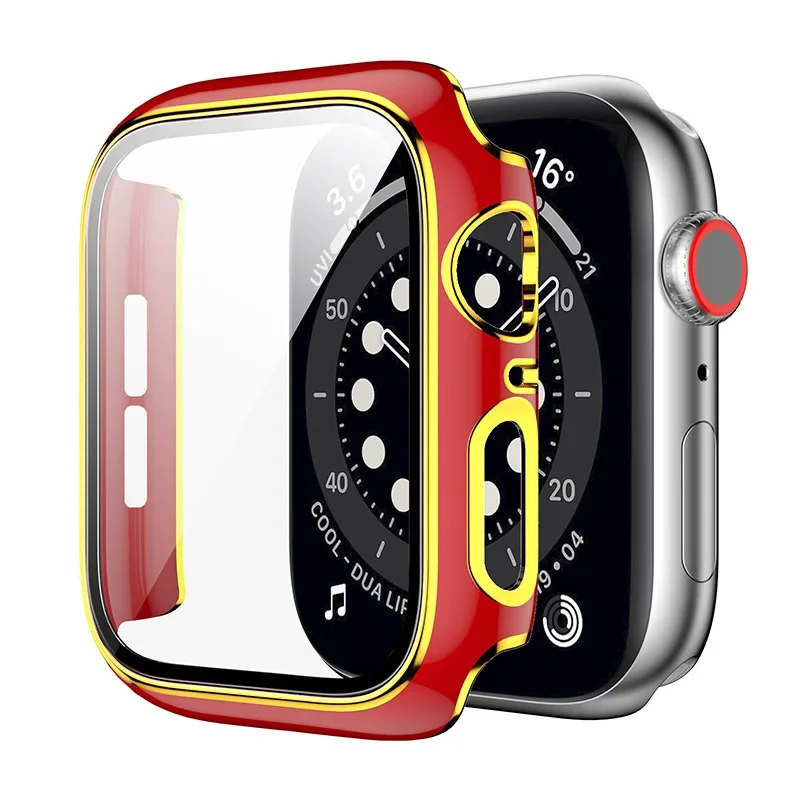 Enhanced Bumper Tempered Glass Cover for Apple Watch Screen Protector