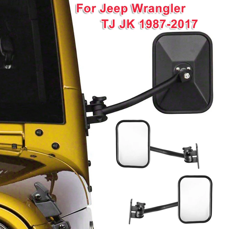 

1pair A-pillar Rearview Mirror Square Reversing Mirror for Jeep Wrangler TJ JK 1987-2017