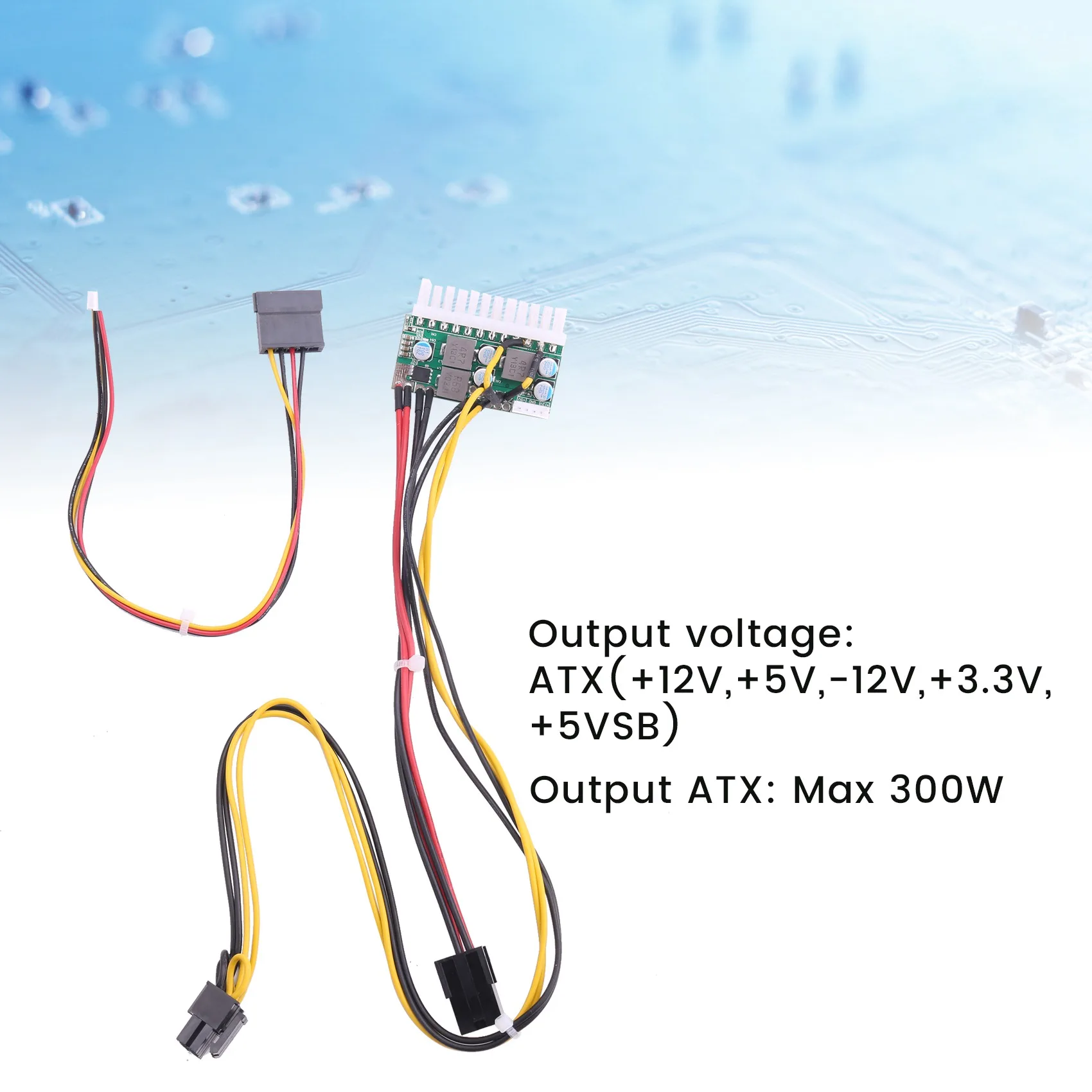 N91R PCI-E 6PIN Input DC 12V 300W DC-ATX-300W 24Pin PICO ATX Switch PSU Power Supply Module
