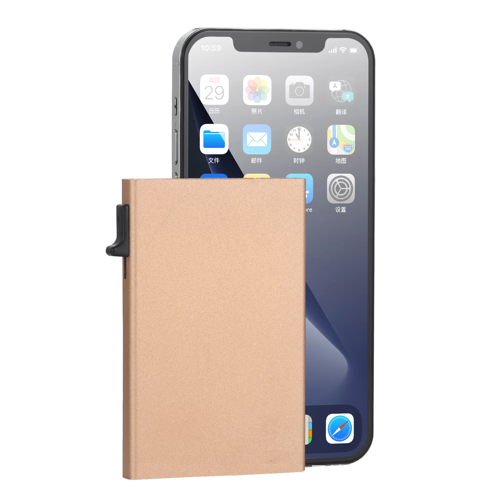 Business Thin Slim Aluminum Men Wallet wallet card holder card holder credit card holder credit card wallet card wallet wallet card bag document card wallet ID Credit Card Holder Mini RFID Wallet Case Automatic Pop up Bank Card Case Black