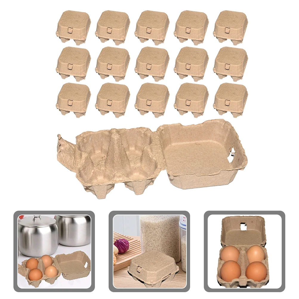 

25Pcs Paper Pulp Egg Cartons Empty Egg Cartons Egg Carrier Egg Storage Containers Fiber Egg Tray Holder Holds 4 Count Home