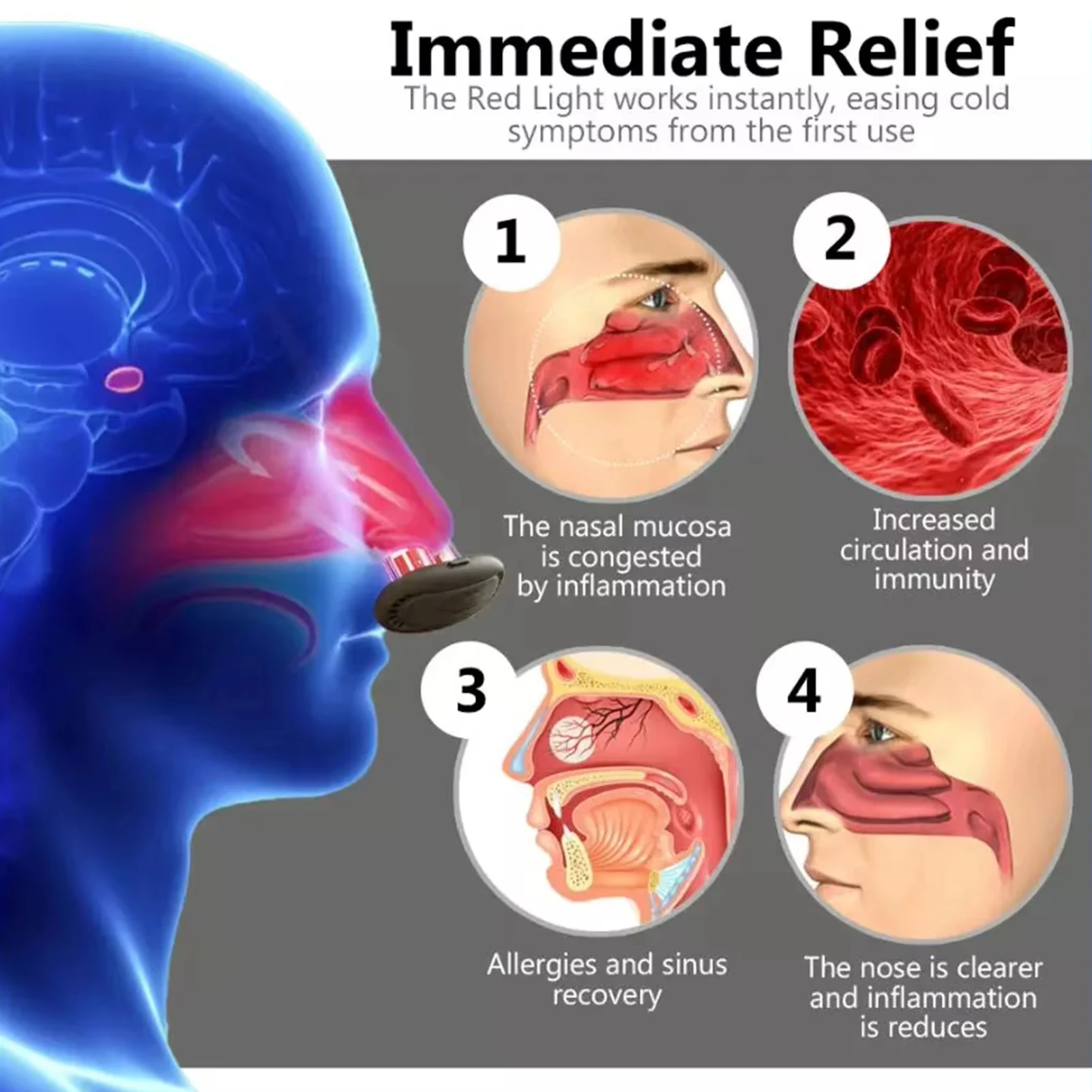 Nose Relief Device Cross-border intelligent infrared nose opening laser portable congestion relief