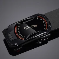 Black Jaguar Speedometer Design Buckle Genuine leather belt 3