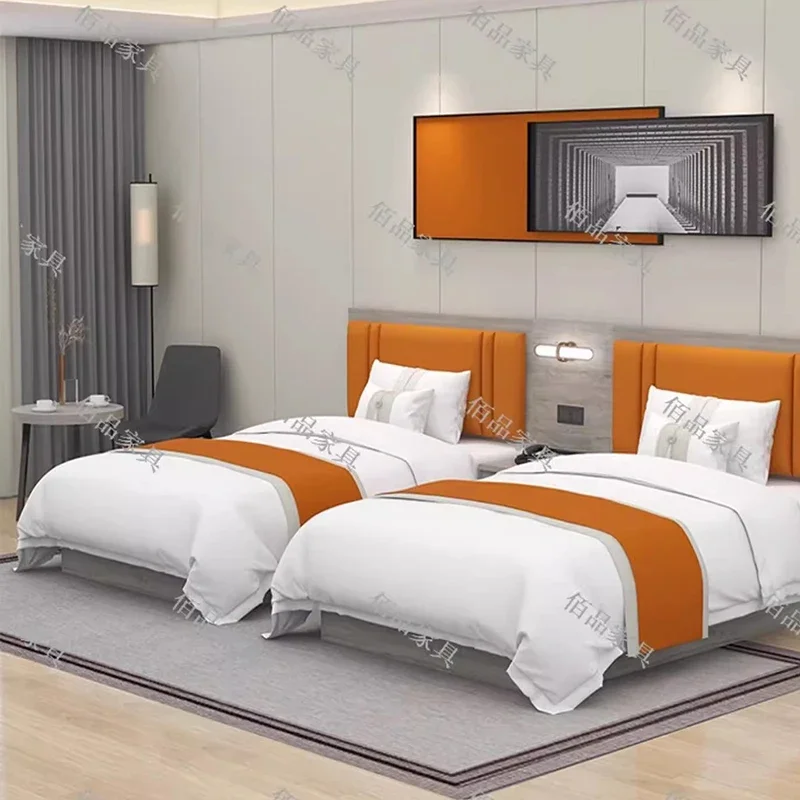 Modern Set Hotel Bed Simplicity Bedroom Design Nordic Bed Frame Mobile Double Letto Matrimoniale Apartment Bed Furniture