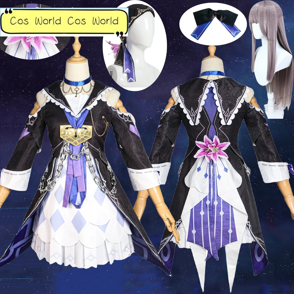 

Anime Game Honkai Star Rail Herta Cosplay Wig set Costume Genius Society Women Dress Lolita Halloween Uniform Carnival