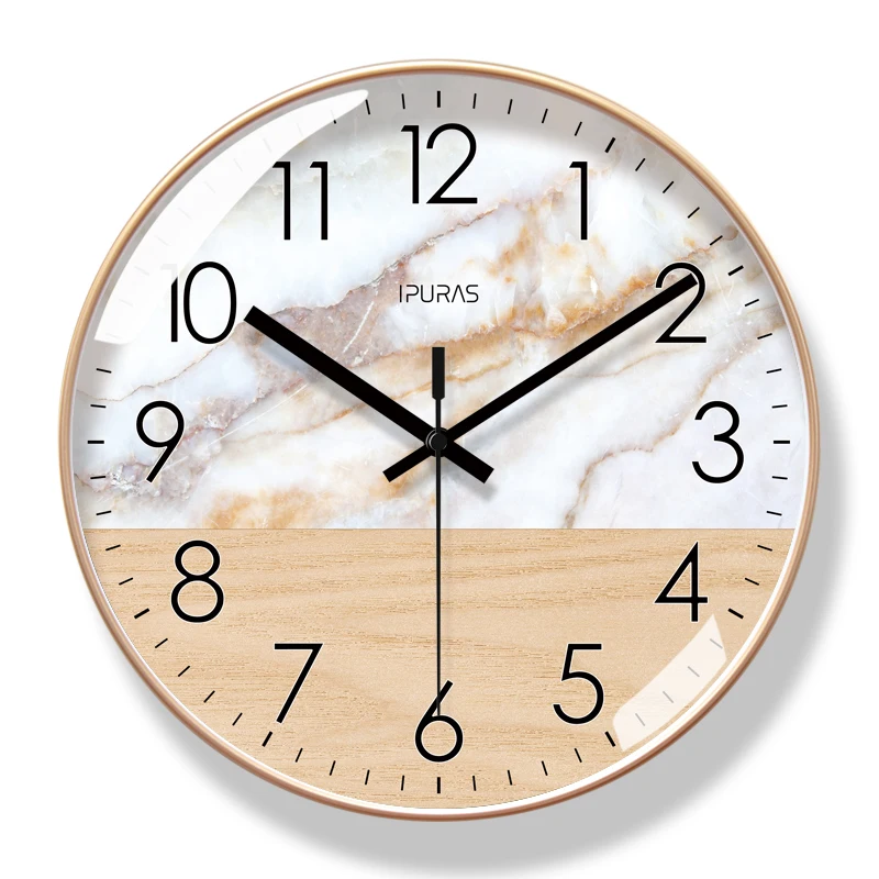 Black Large Wall Clock Silent Watches Clocks Color:J;Sheet Size:14 inch