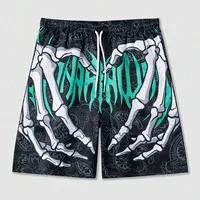 AmericanClassic Skull Beach Short Pants New Fashion Skeleton Hand Print Men Women Gym Shorts Quick Drying Trunks mens Shorts 1