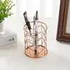 Premium Multipurpose Pen Holder Rose Gold Iron Wire Desktop Storage Box for Pens Makeup Brushes and More 1