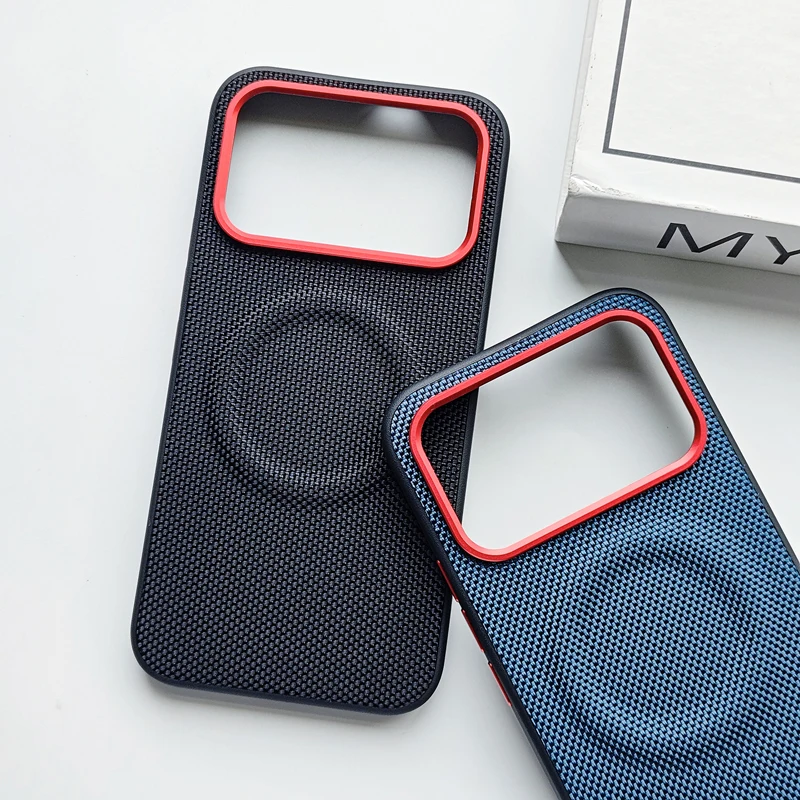 Magnetic Carbon Fiber Pattern PU Leather + TPU Anti-Fall Wireless Charging Phone Case
