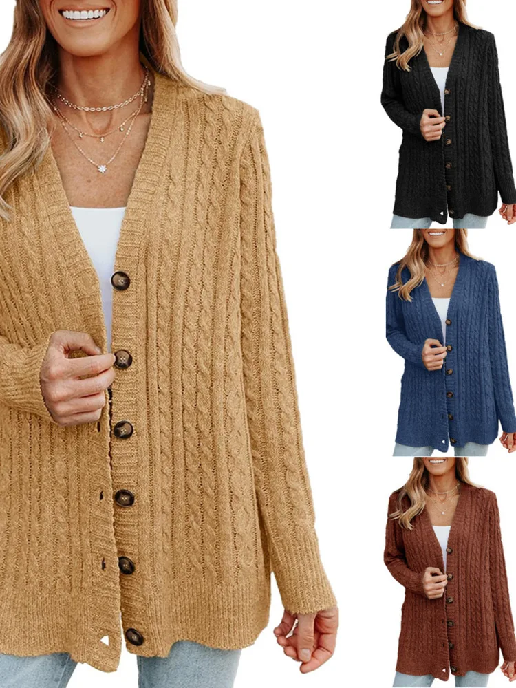 

Cardigan Women Solid Loose Sweaters Knitwear Long Sleeve Harajuku Single Breasted New All-match Soft Basic Chic Knitwear New