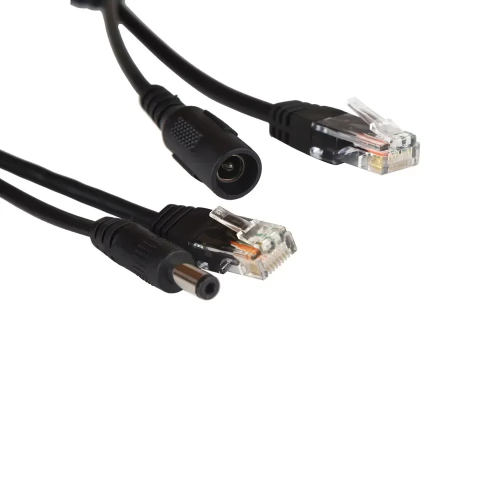 Poe adapter cable 2pcs (1pair) RJ45 POE injector + splitter kit power over Ethernet camera adapter 5V 12V 24V 48V