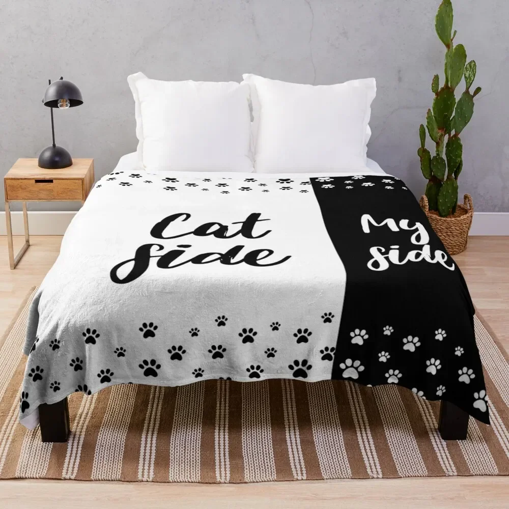 Cat Side My Side Funny Cat Owner Bedding Throw Blanket Bed Fashionable decorative for sofa Blankets