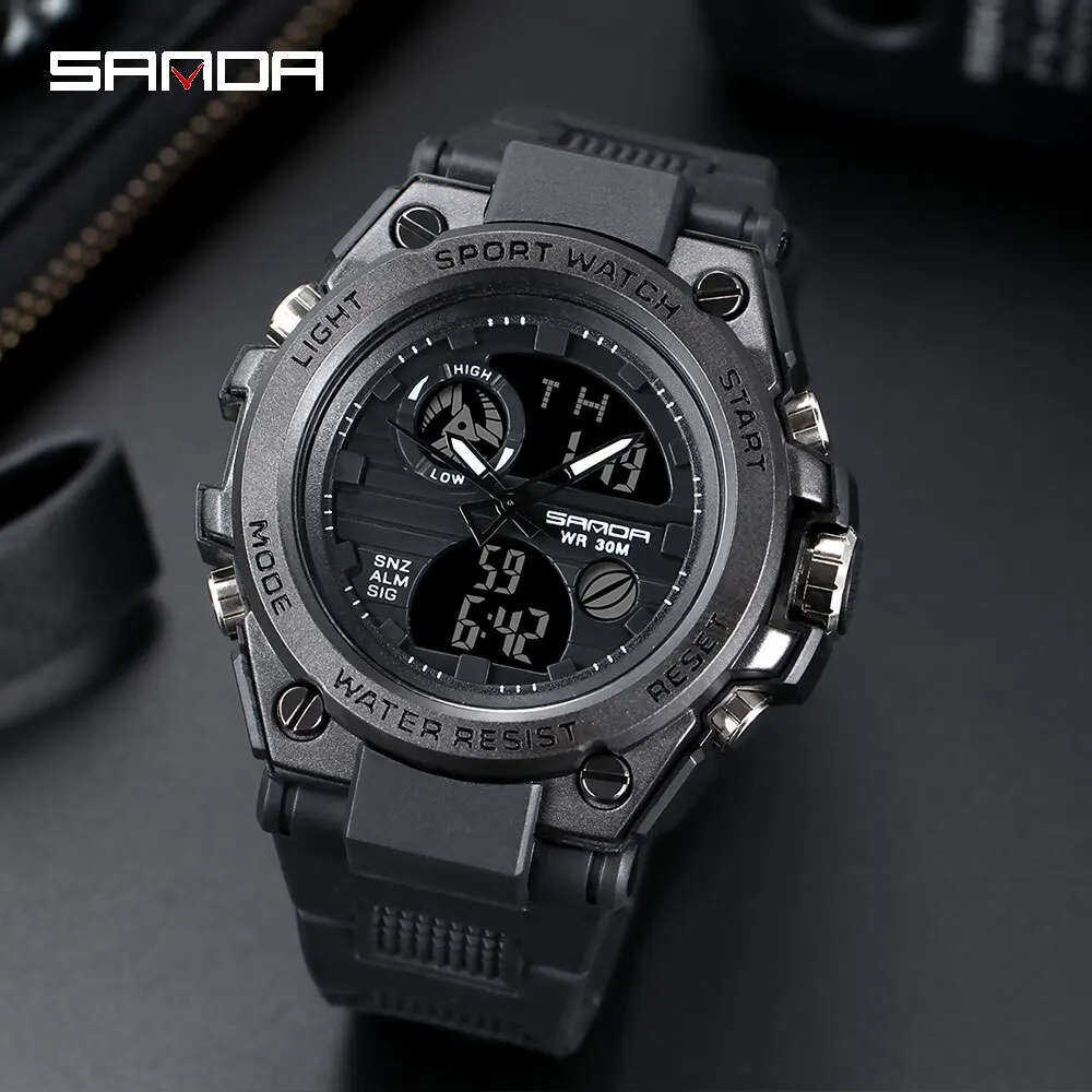 SANDA Premium Men's Luxury Waterproof Sports Watch