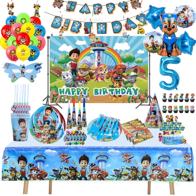 Décoration de fête d'anniversaire pat'patrouille, ensemble de vaisselle  jetable avec ballons Ryder Chase Skye, tasses, fournitures de fête pour  enfants, cadeau jouet - AliExpress