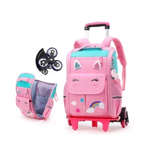 

Drop Shipping chool Bag Student High Capacity Rolling Backpacks Kids Trolley Wheeled Bag ChilSdren Backpack Wheels