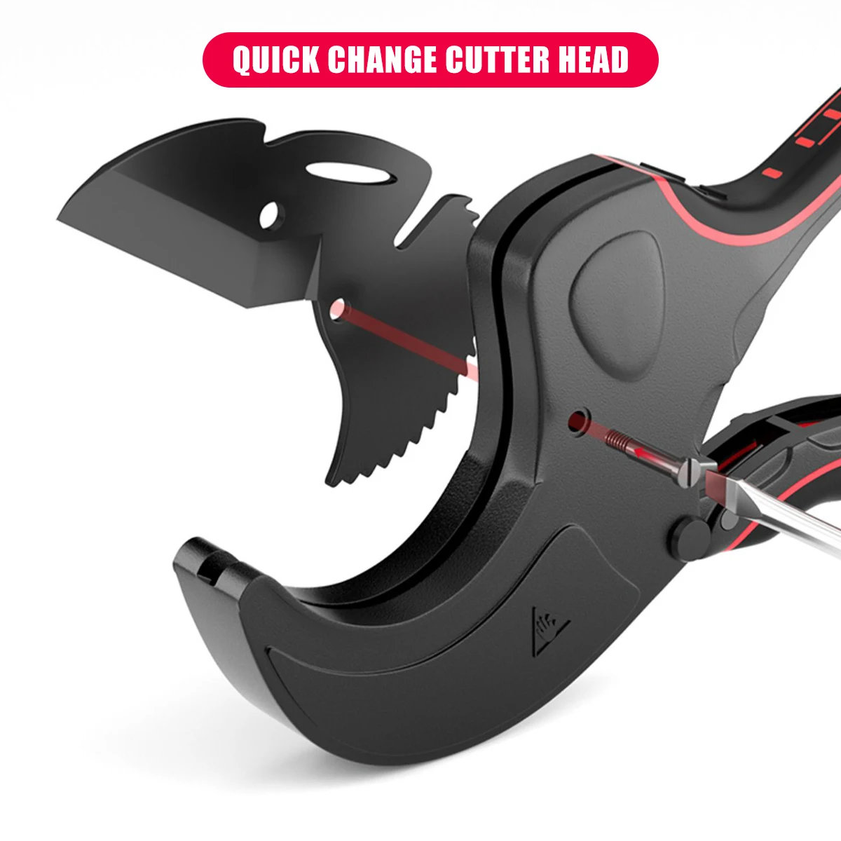 Scissors PVC Pipe Cutter Aluminum Alloy Body Ratchet Scissors Pipe Cutter PVC/PU/PP/PE Hose Cutting Hand Tools 32-75mm Opening 2