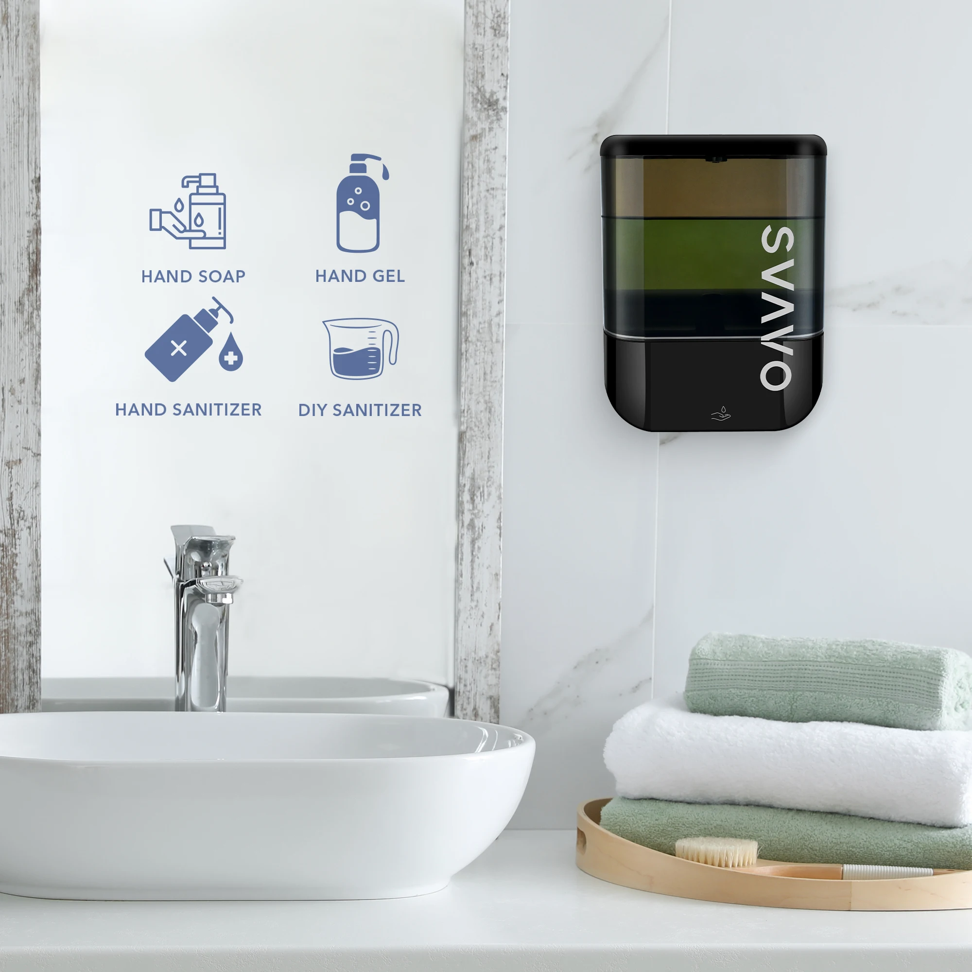 SVAVO Touchless Automatic Soap Dispenser for Kitchen, Bathroom, Hospital, Hotel and Restaurant, Sleek & Compact Design, 1L black images - 6