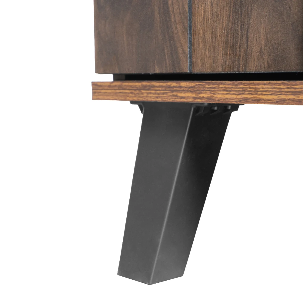PINGGO Moderner Schuhschrank aus Dunklem Holz mit 5 Fächern, Verstellbaren Einlagen und Seitenboden für die Hausorganisation – Detail 18