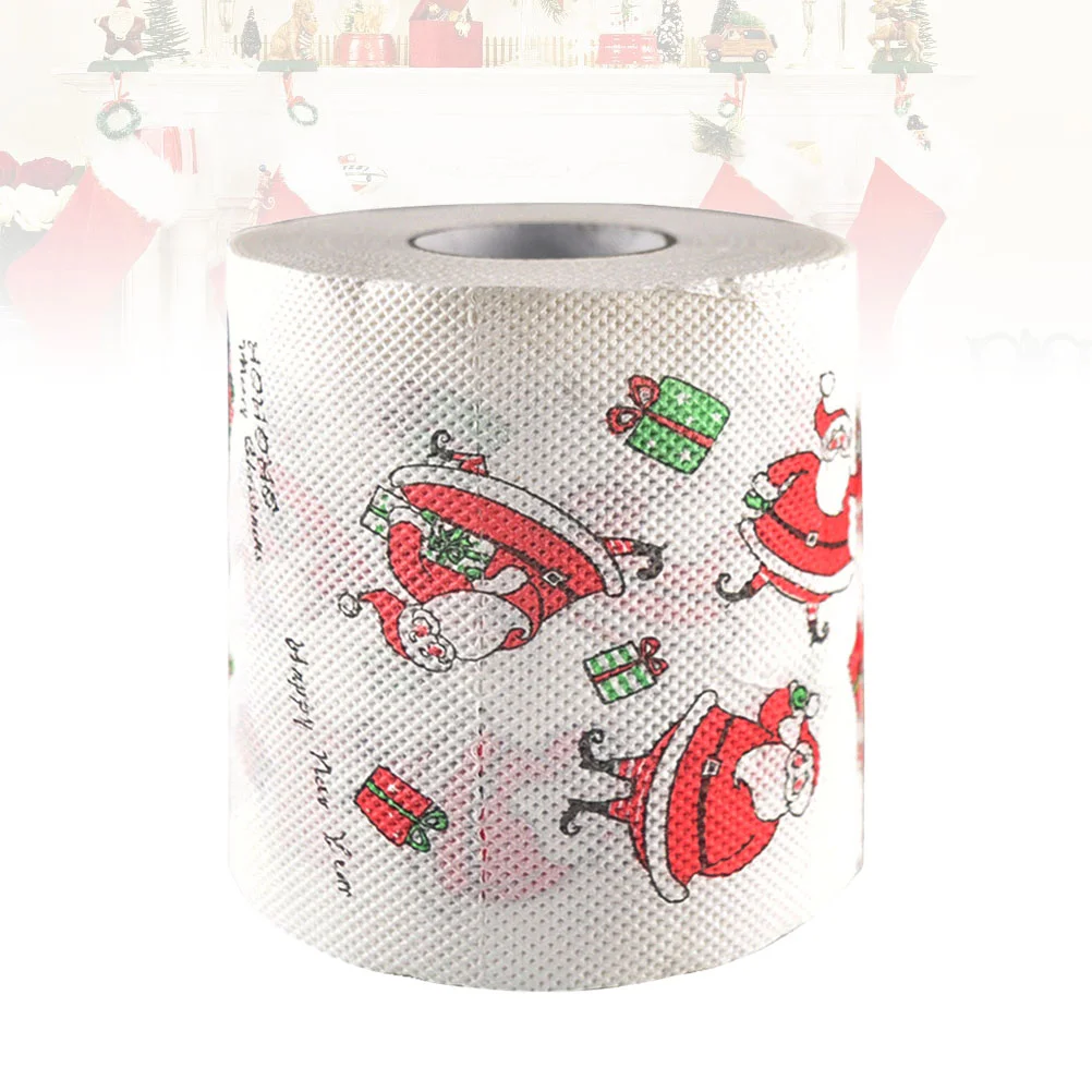 3pcs Creative Santa Claus Tissue Toilet Paper Roll Party Gift Merry Christmas Roll Paper for Table Living Room Bathroom