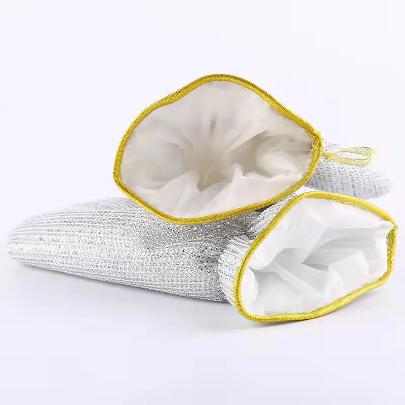 Housework Cleaning Gloves Steel Wire Ball Dishwashing Waterproof Brush Oil Bowl Artifact
