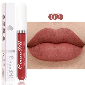 Sexy Velvet Matte Lip Gloss Liquid Lipstick Red Nonstick Cup Waterproof Lip Gloss  Long Lasting Lip Makeup Women Beauty 18 Color
