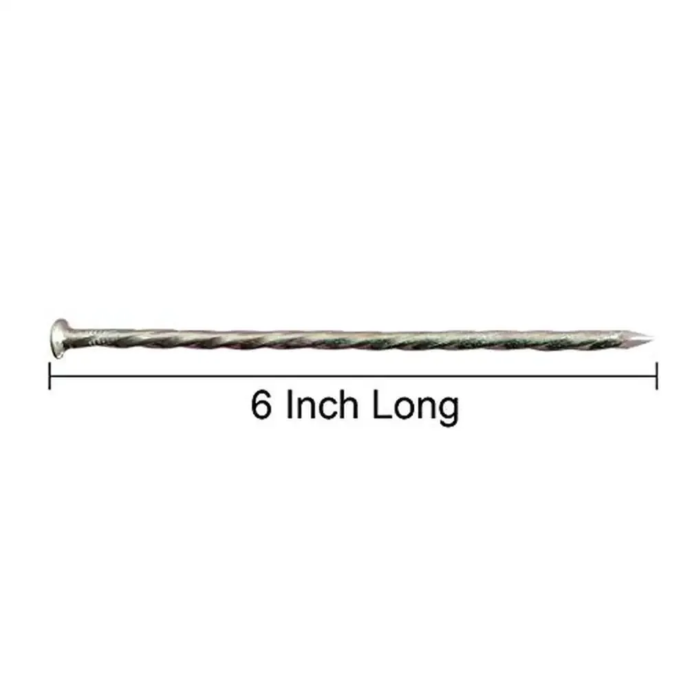 Galvanized Spiral Landscape Spikes 140 Pack 6-Inch Garden Nails Artificial Turf Edging