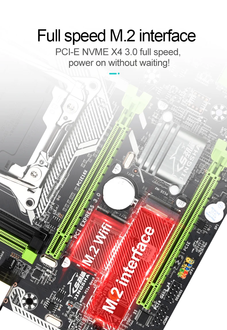 Jingsha X99 M-H ATXDesktop Motherboard LGA 2011-v3 E5 v3 CPU DDR4 RAM Supports 2678V3 2620 V3 support SSD M.2 SATA 3.0 PCIE 16X gaming pc motherboard cheap