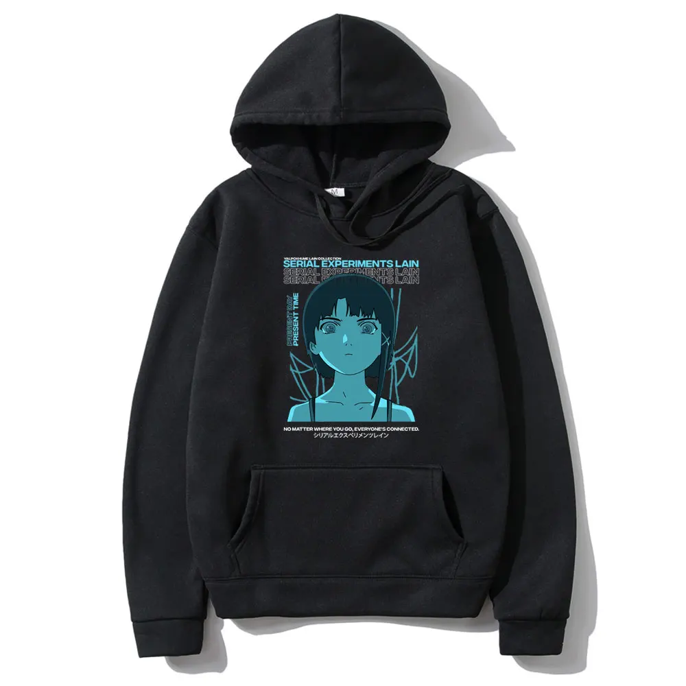 

Anime Serial Experiments Lain Graphic Hoodie Unisex Oversized Tracksuit Classic Vintage Iwakura Manga Girl Sci Fi Sweatshirt