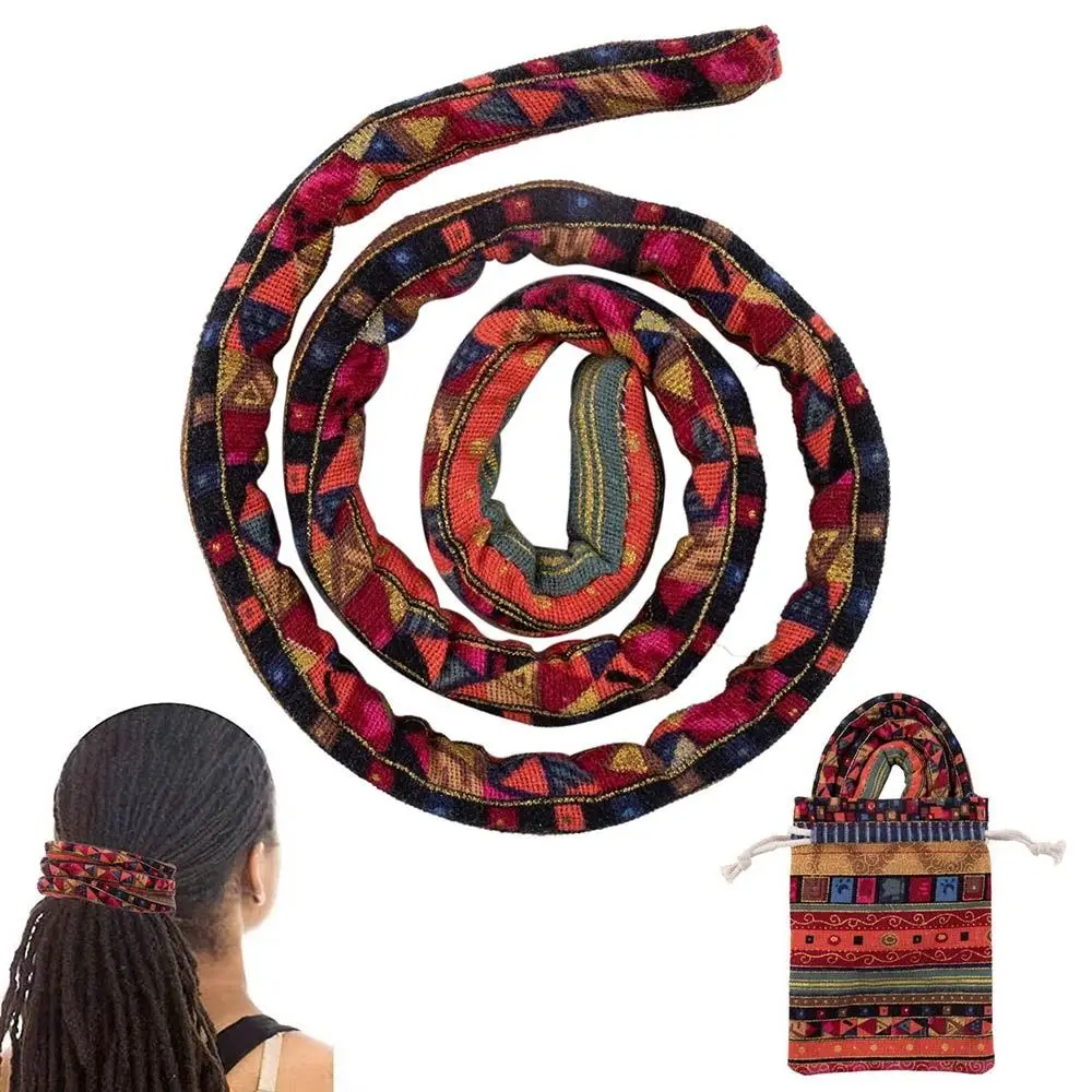 Woman Bohemian Ethnic style Ponytail Spiral Lock Hair Tie Long Hairband Hairband Bendable Hair Ties