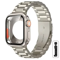 Premium Stainless Steel Watch Strap with Ultra Protective Case - 41mm - Series 9 8 7 (Star - Ti - Tool)